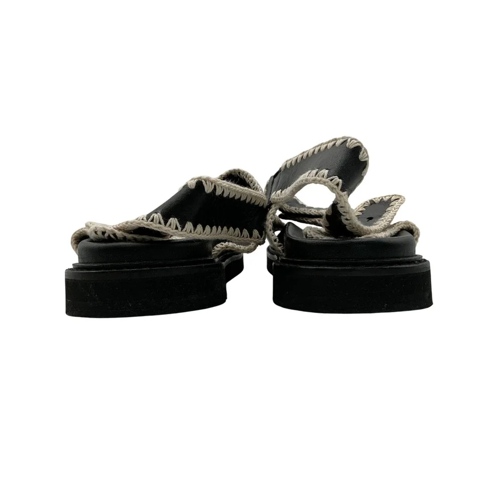Toral Whipstitched Black Kristen Sandals Size 40 EU / US 10